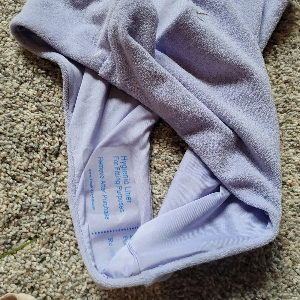 Victorias Secret Lavender Terry Cloth High Waist Bikini Bottom Small Purple
